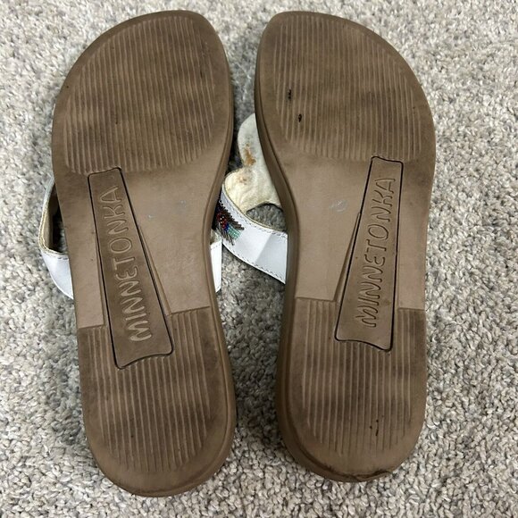 Minnetonka Silverthorne Sandals Women's 8 Beaded Aztech Southwestern - Picture 7 of 8